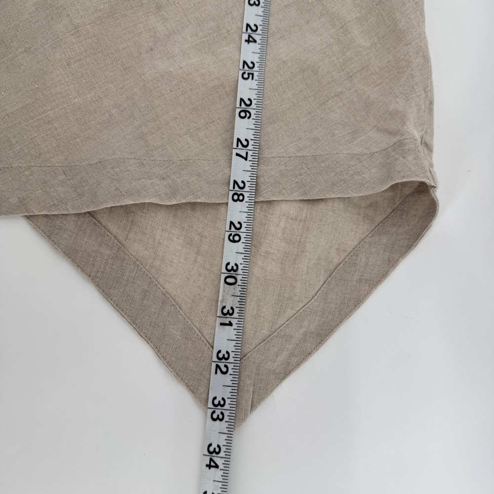 J.Jill Love‎ Linen Sharkbite Tunic Top Beige Oatmeal V-Neck Petite Medium PM - Picture 6 of 11